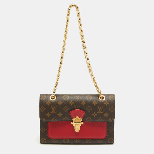 Cerise Monogram Canvas Victoire Bag
