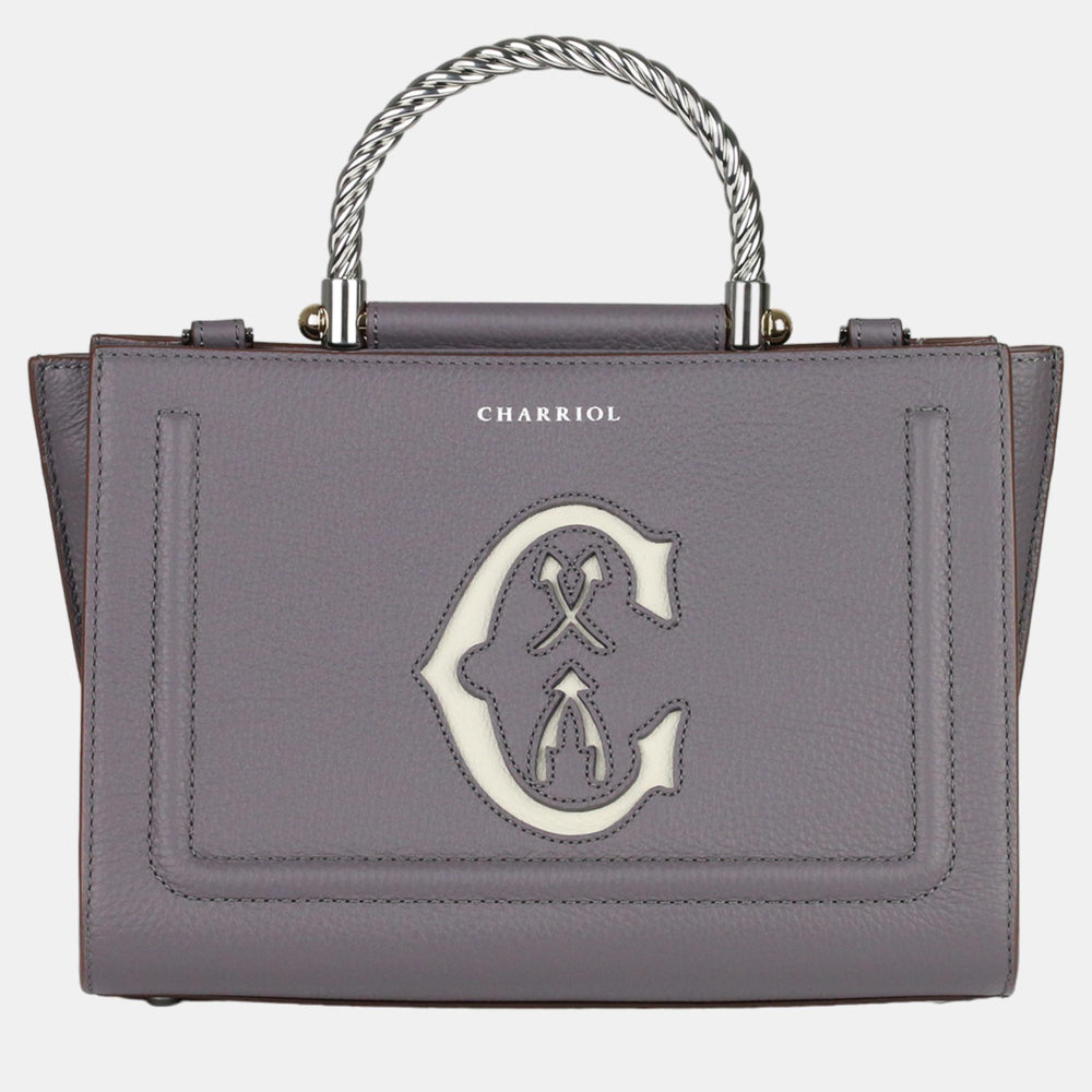 Storm Grey Leather MARIE OLGA Handbag