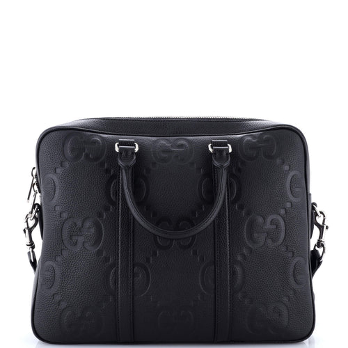 GUCCI Convertible Briefcase Jumbo GG Embossed Leather