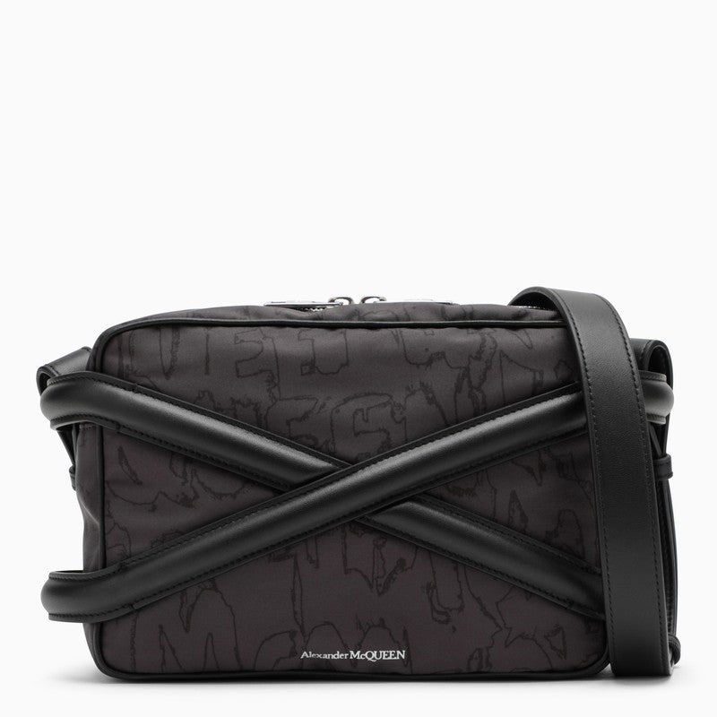 Alexander Mcqueen Black Camera Bag With Leather Details