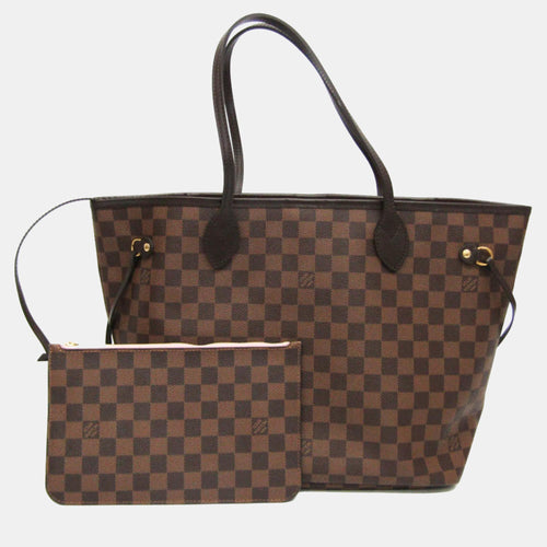 Brown Canvas MM Neverfull Tote Bag