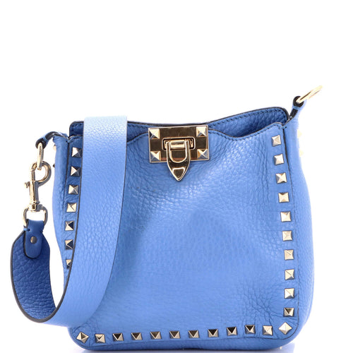 VALENTINO GARAVANI Rockstud Flip Lock Messenger Bag Leather Mini