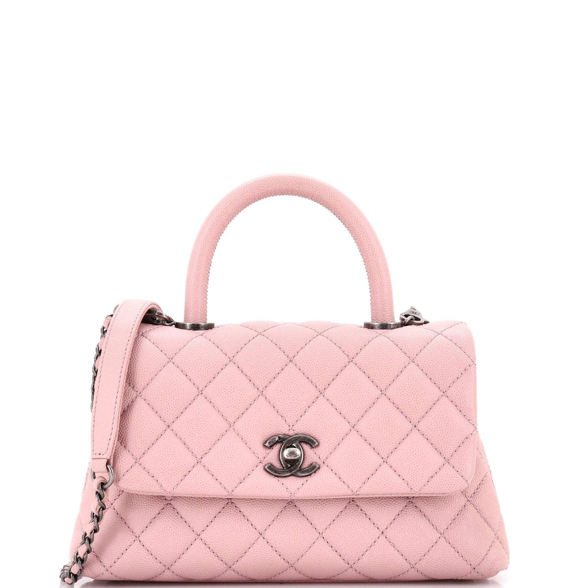 Chanel CHANEL Coco Top Handle Bag Quilted Caviar Mini