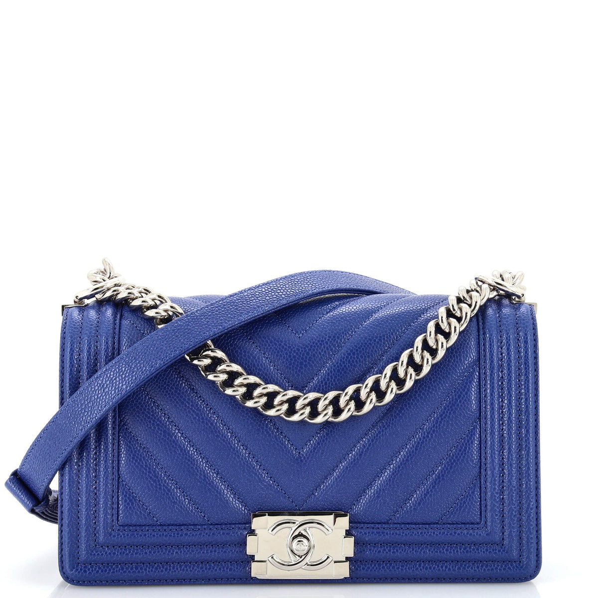 Chanel CHANEL Boy Flap Bag Chevron Caviar Old Medium