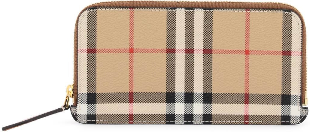 Burberry Women's Check Cardholder in Beige | 8073978
