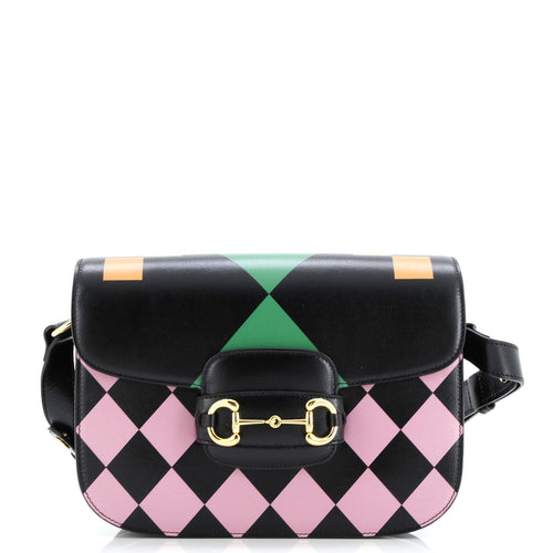 GUCCI Horsebit 1955 Shoulder Bag Printed Leather Small
