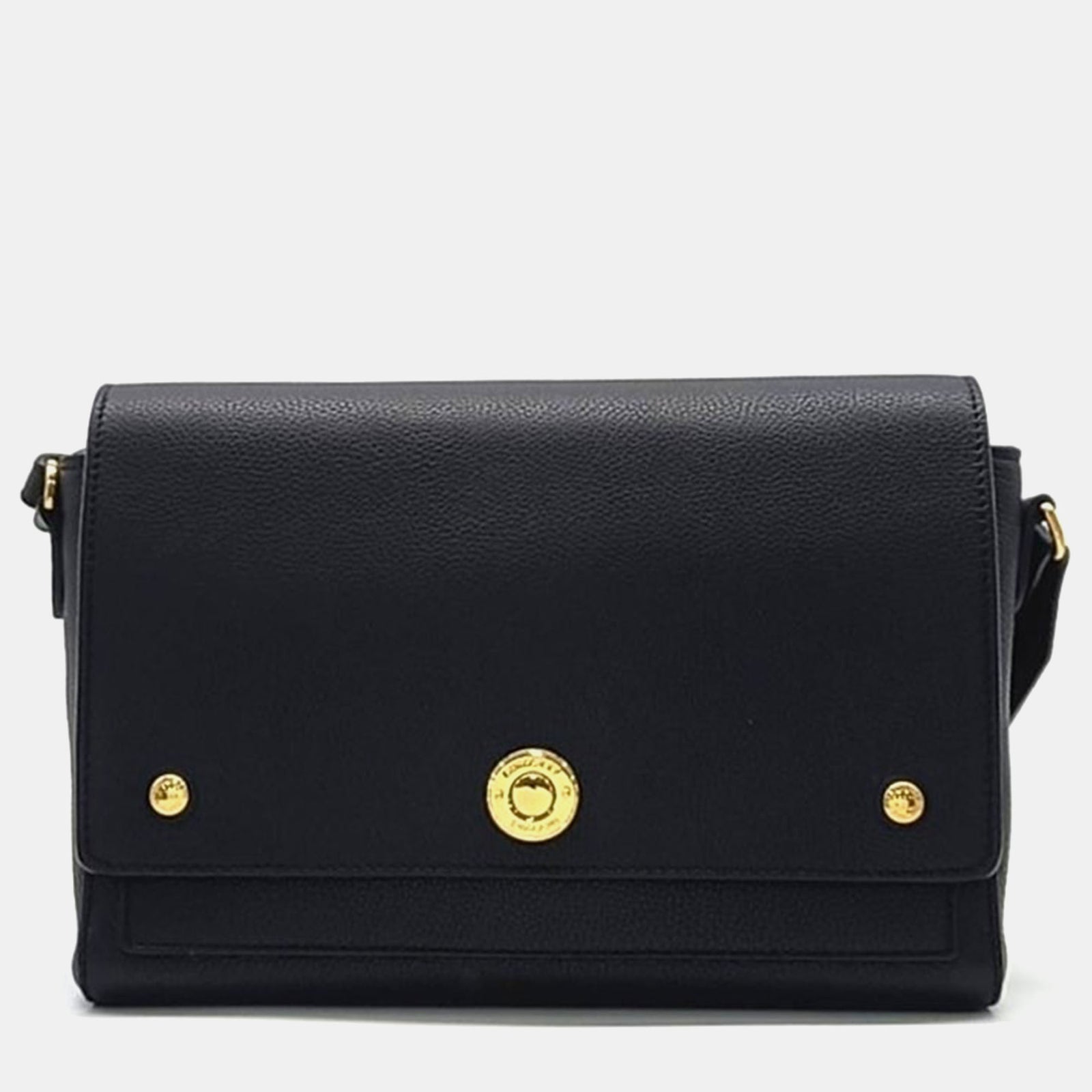 Burberry Black Leather Flap Shoulder Bag