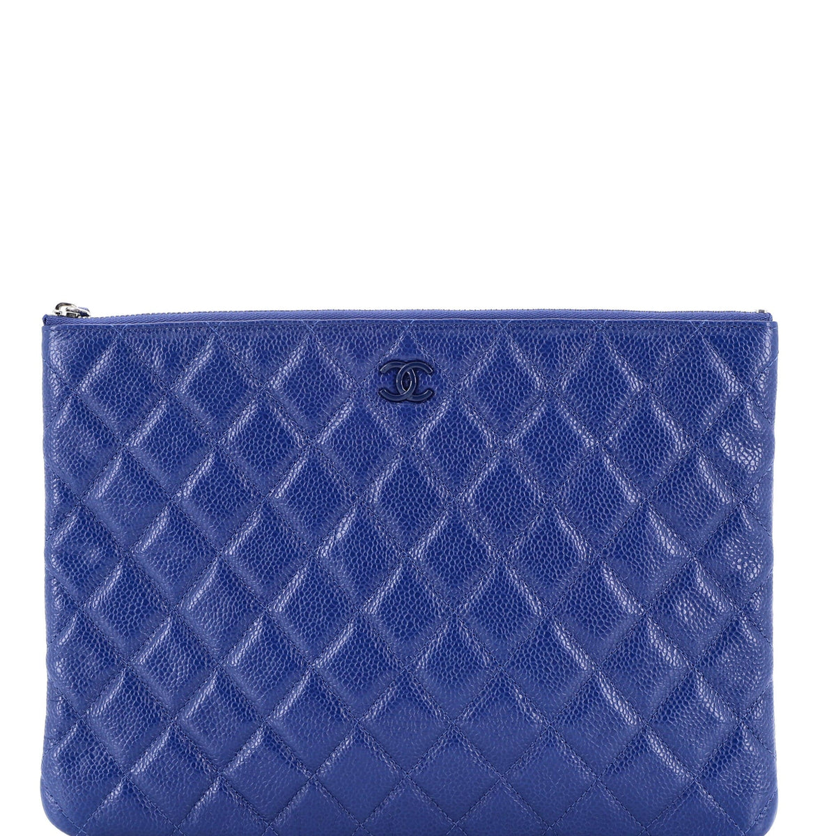 Chanel CHANEL O Case Clutch Quilted Caviar Medium