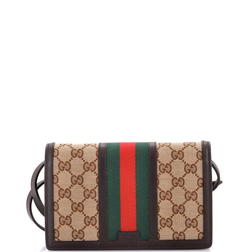 GUCCI Web Wallet on Strap GG Canvas Small