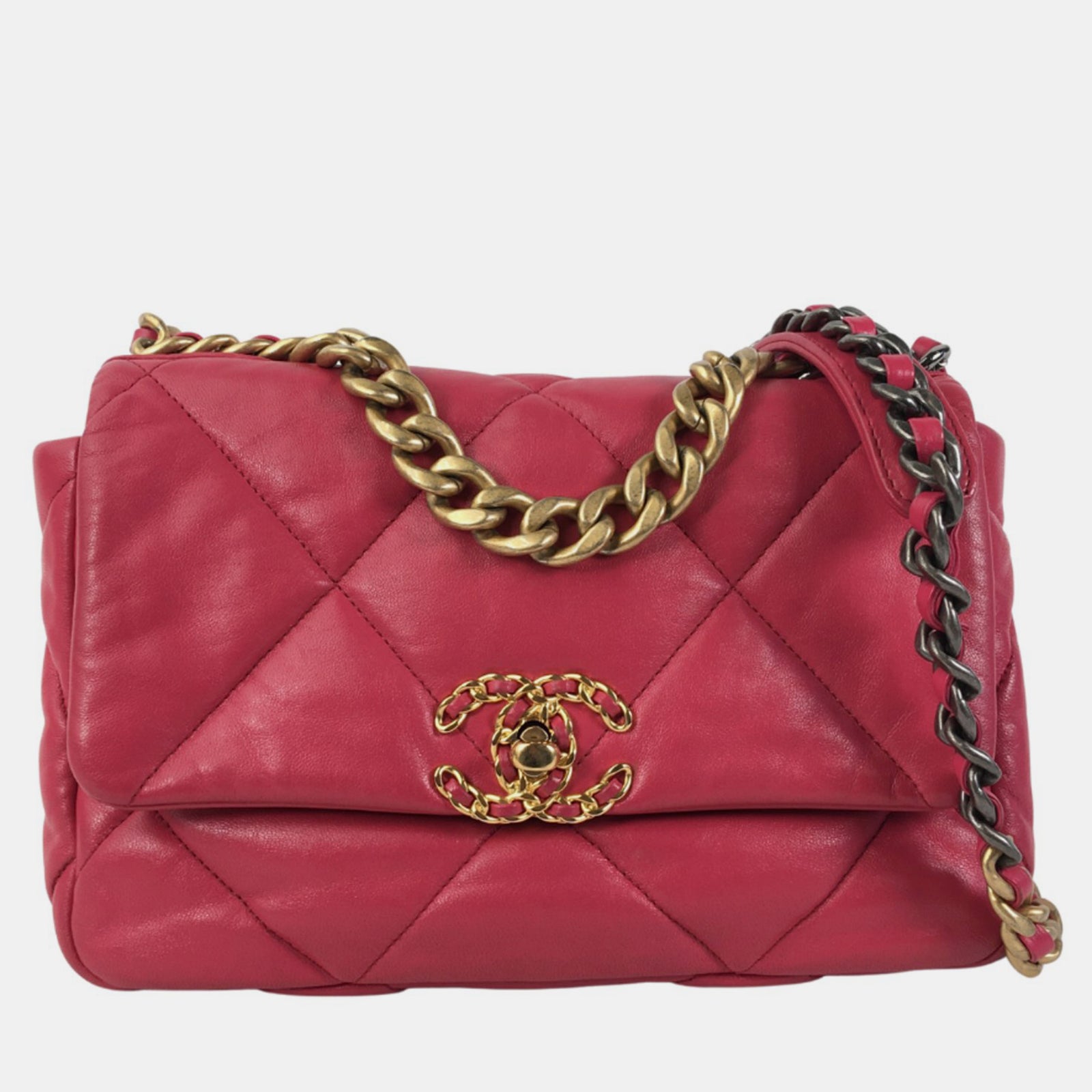 Chanel Kleine Umhängetasche 19 aus rosa Leder