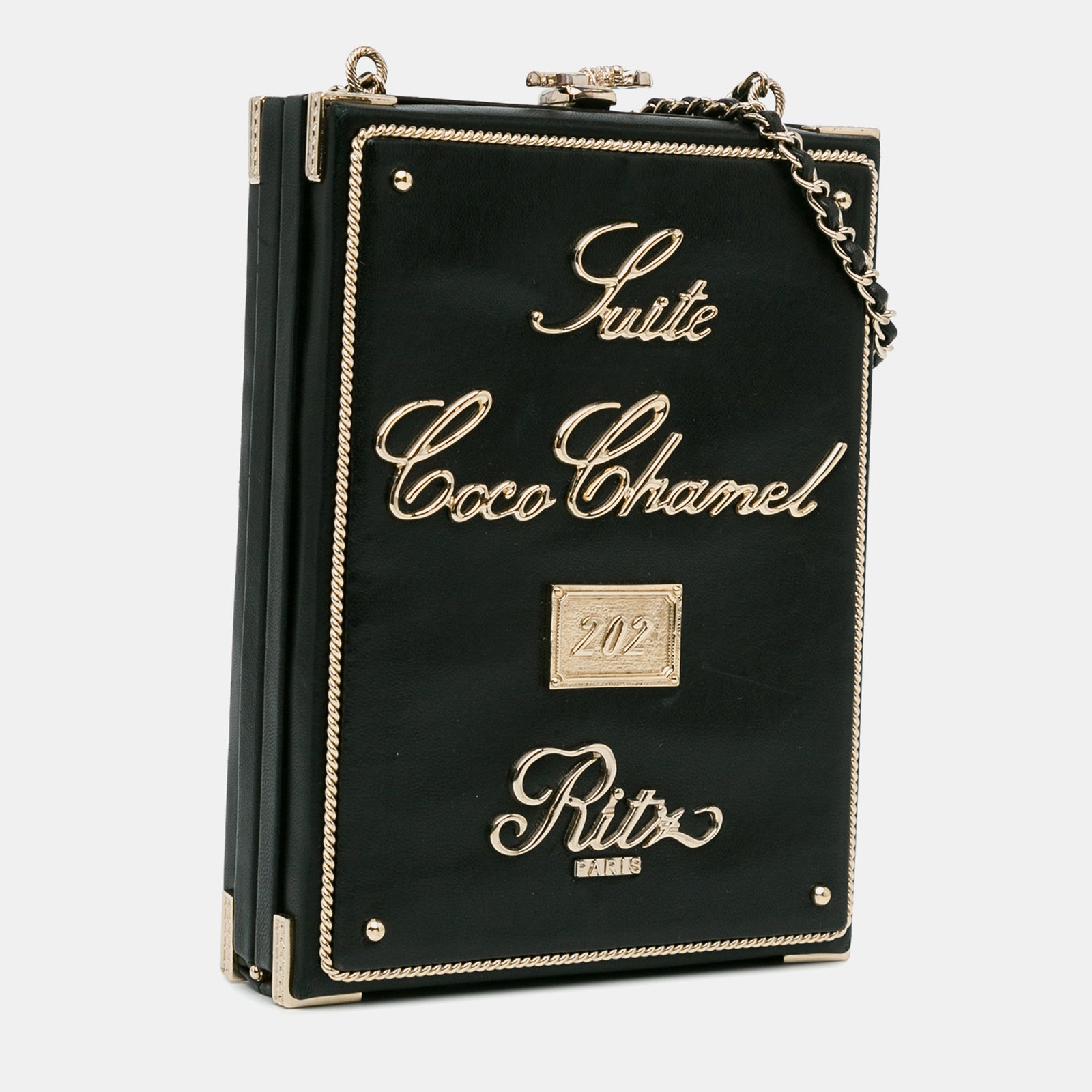 Chanel Sac de soirée minaudière Room Card en cuir d'agneau