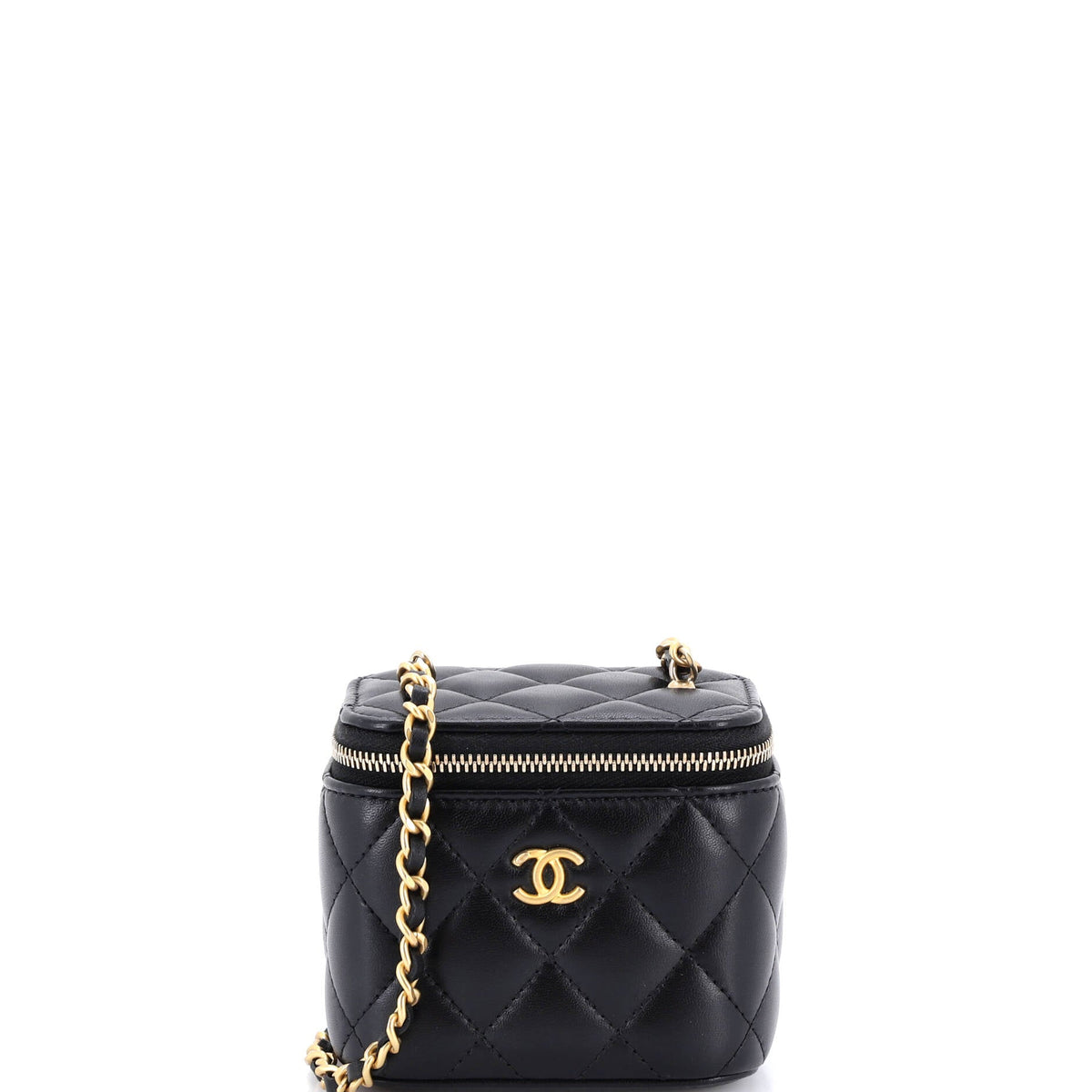 Chanel CHANEL Pearl Crush Vanity Case with Chain Quilted Lambskin Mini