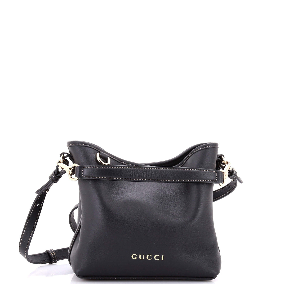 Gucci GUCCI Emblem Bucket Bag Leather Small