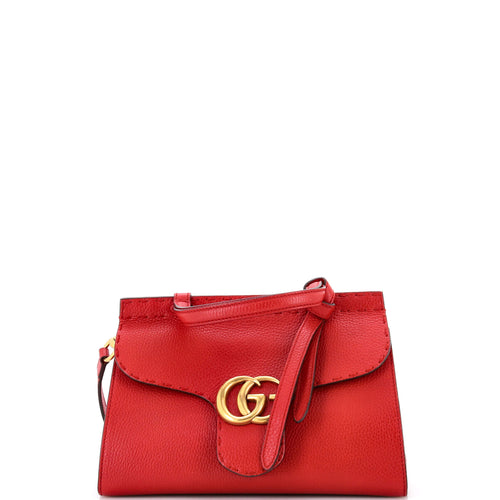 GUCCI GG Marmont Top Handle Bag Leather Mini