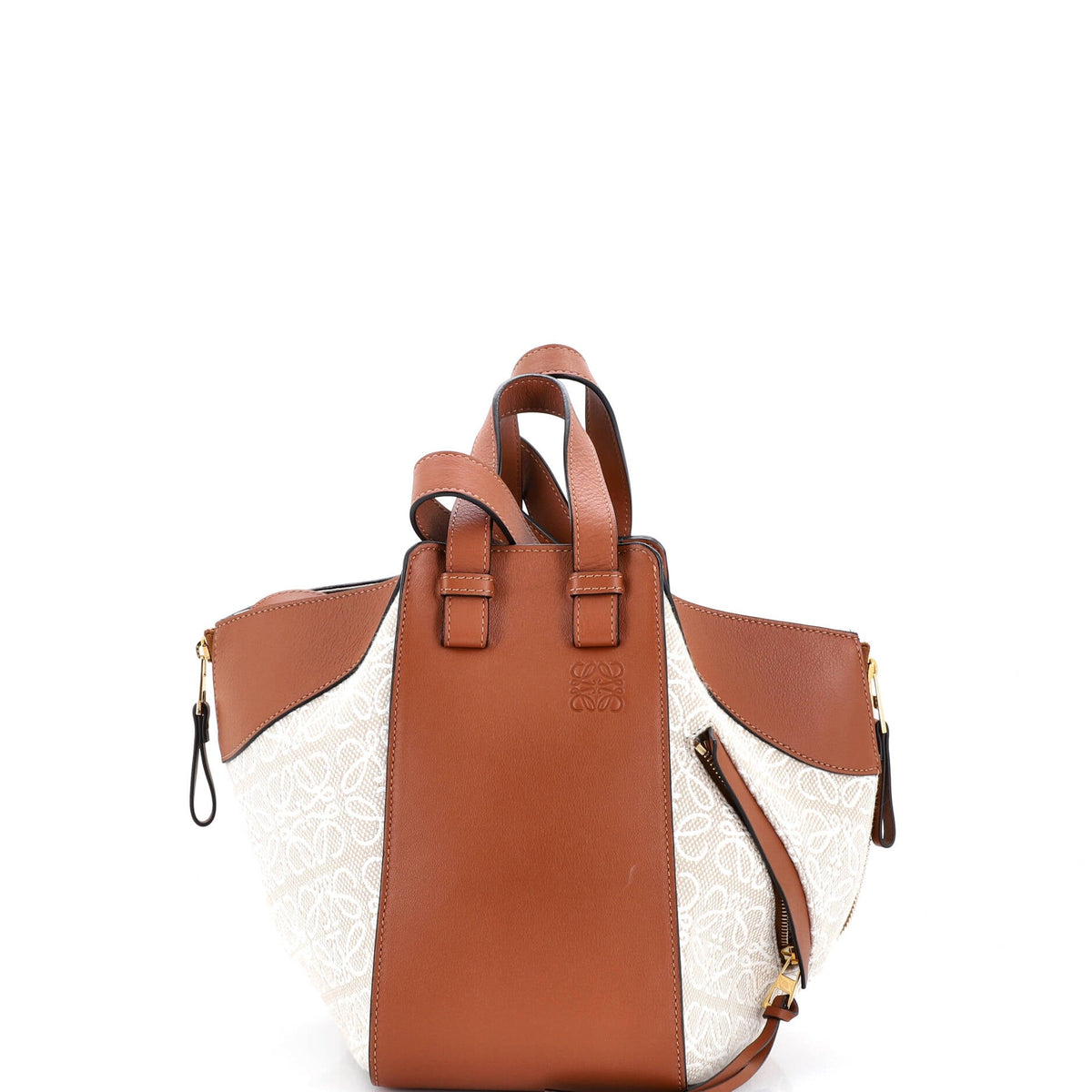 Loewe LOEWE Hammock Bag Leather and Anagram Jacquard Small