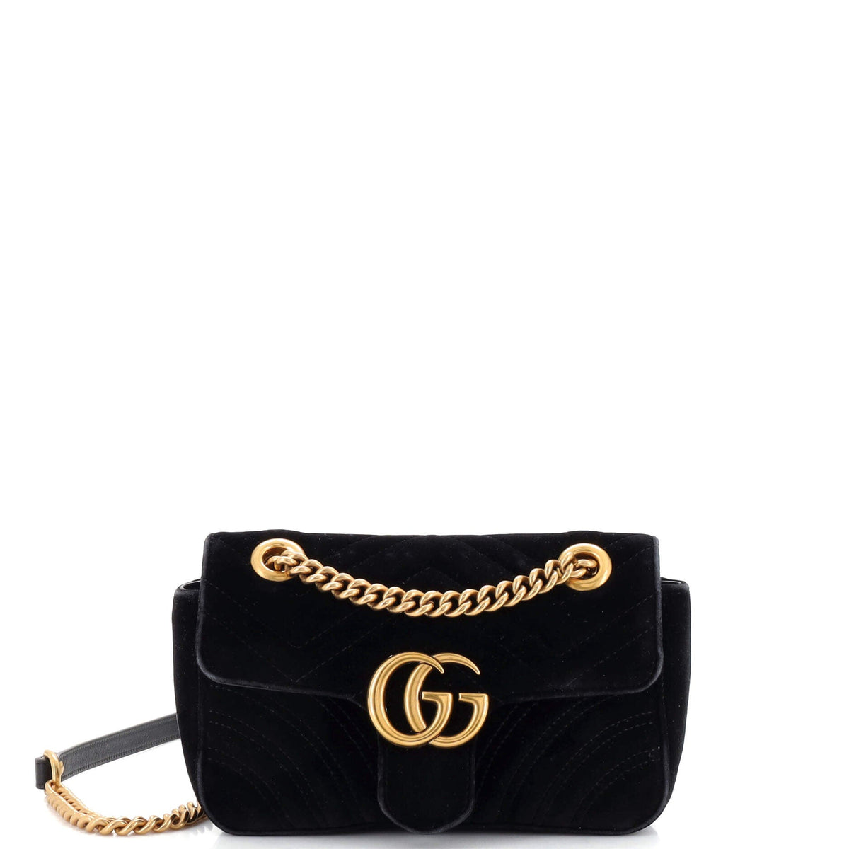 Gucci GUCCI GG Marmont Flap Bag Matelasse Velvet Mini