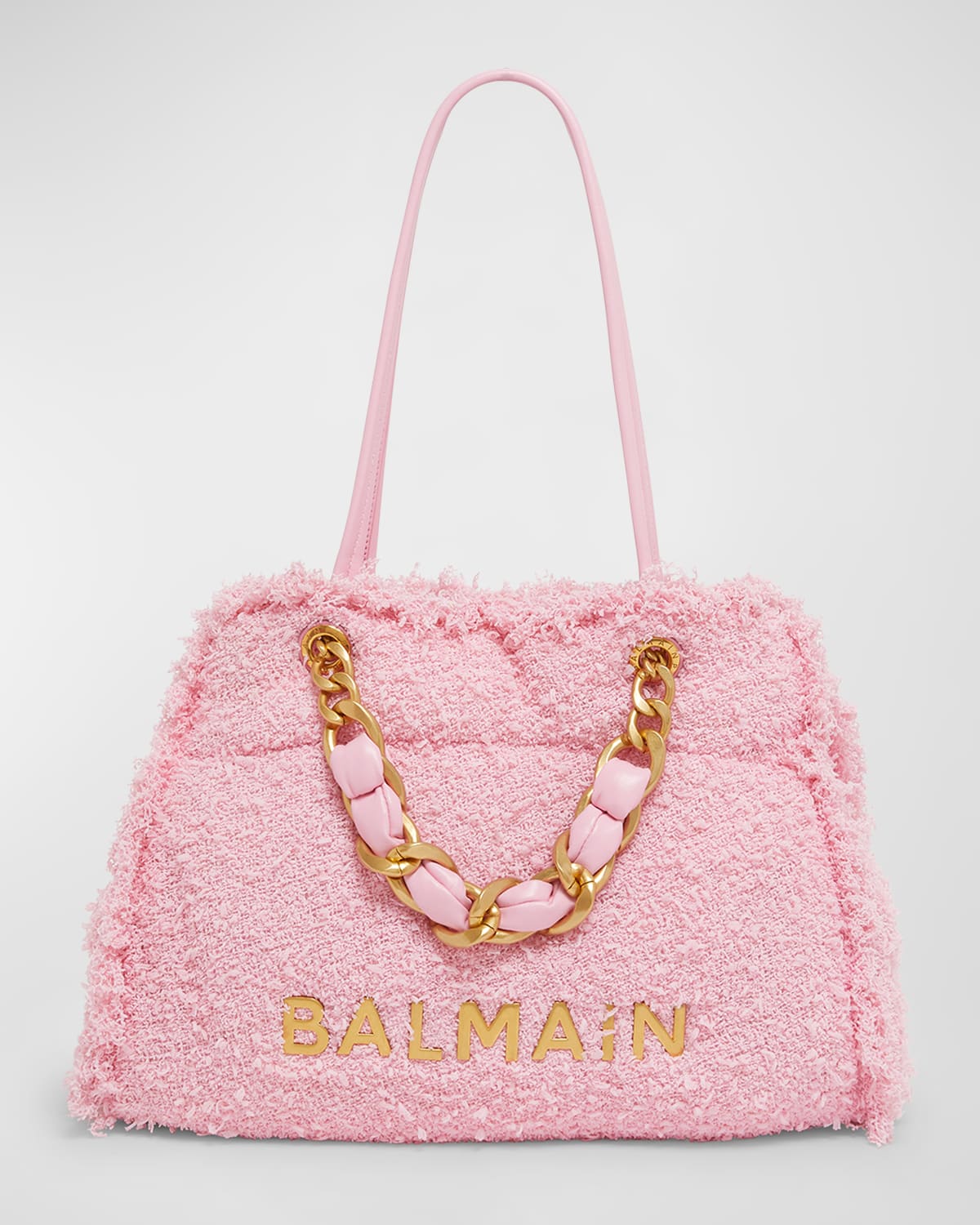 Balmain 1945 Soft Cabas Tote Bag in Tweed