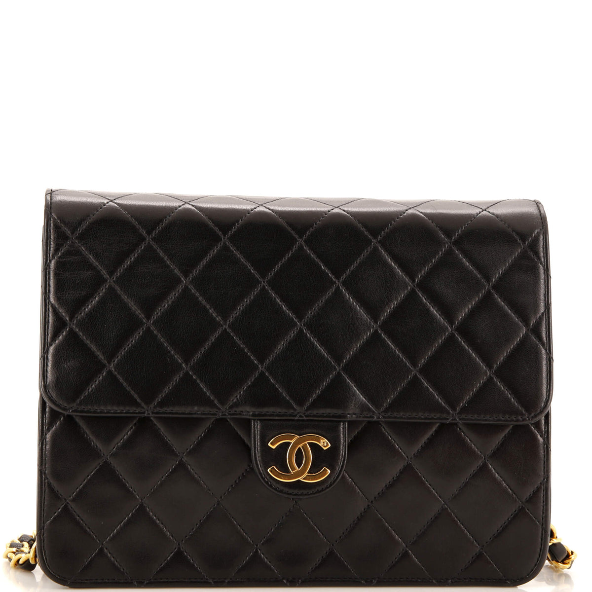 Chanel CHANEL Vintage Clutch with Chain Quilted Leather Small