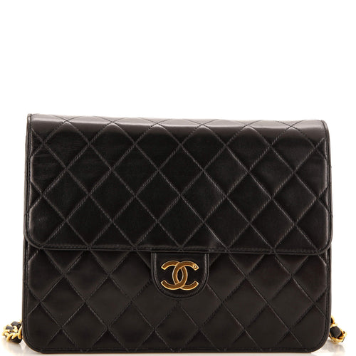 CHANEL Vintage Clutch with Chain Quilted Leather Small