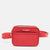 Red Leather Camera Waist Belt Bag