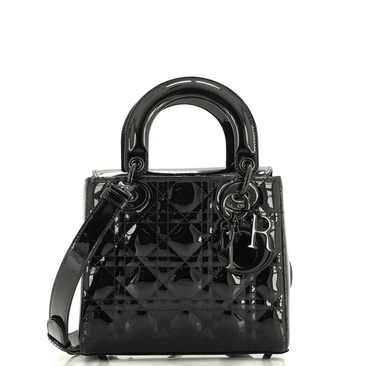 Christian Dior Lady Dior Bag Cannage Quilt Patent Small