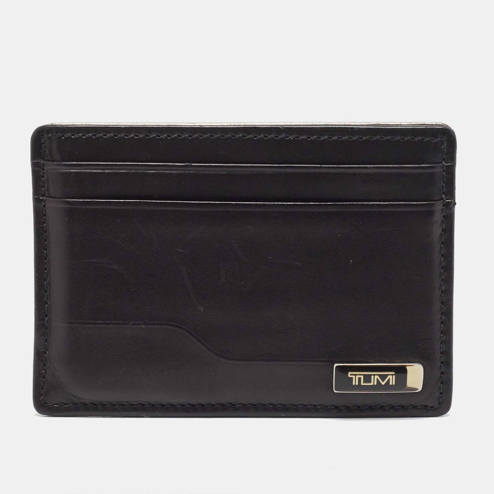 Tumi Tumi Black Leather Logo Card Holder