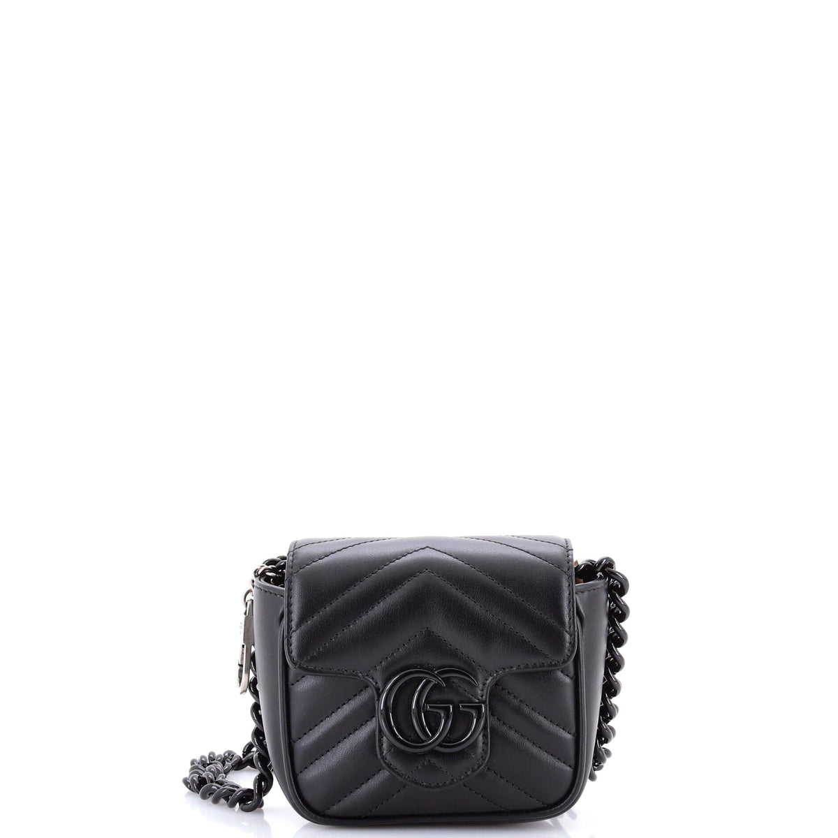 Gucci GUCCI GG Marmont Flap Belt Bag Matelasse Leather Mini