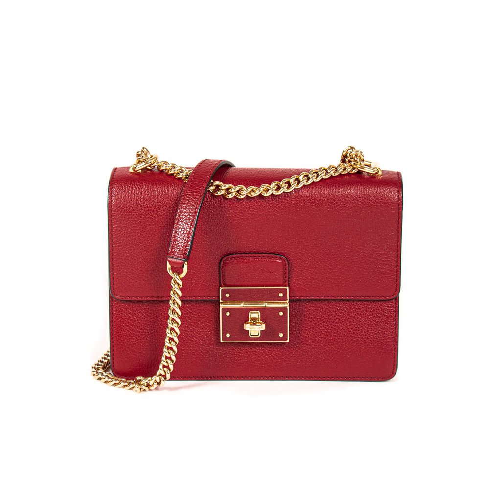 Dolce & Gabbana Red Leather Rosalia Shoulder Bag