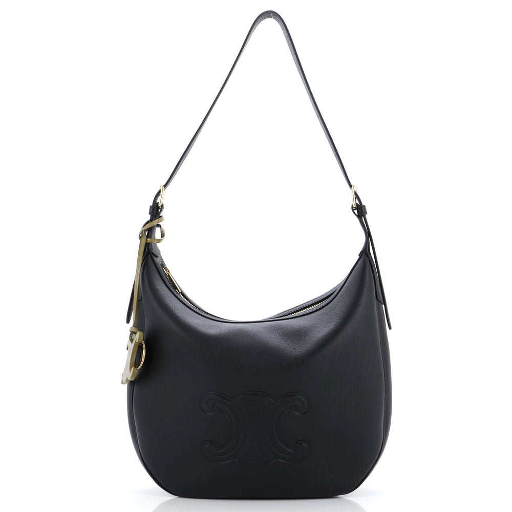 CELINE Heloise Shoulder Bag Triomphe Embossed Leather