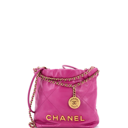 CHANEL 22 Chain Hobo Quilted Calfskin Mini