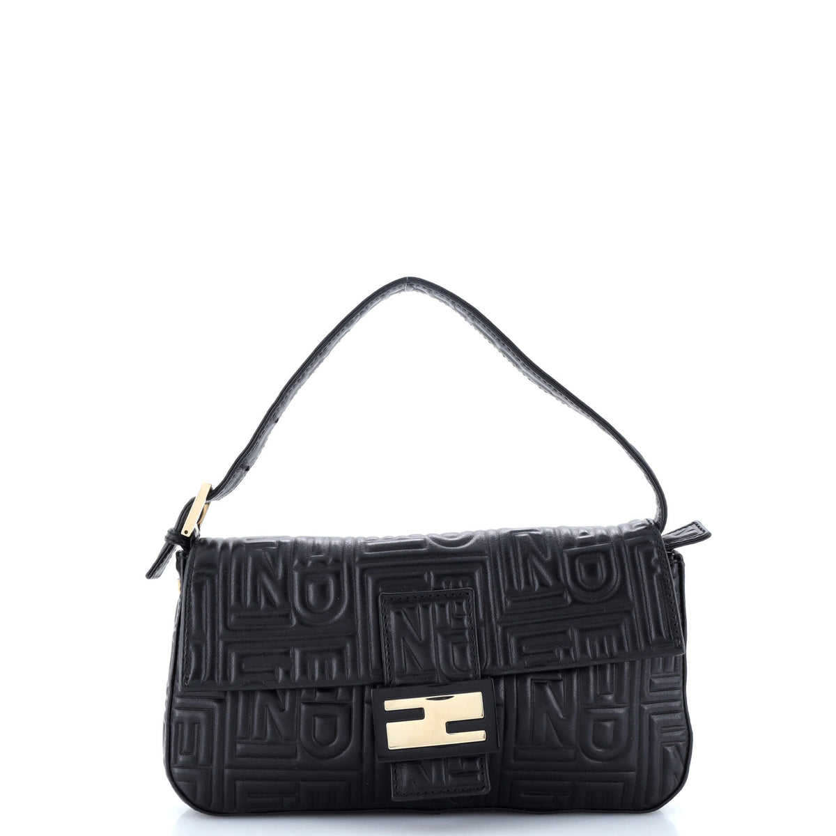 Fendi FENDI Baguette Bag Logo Embossed Leather Small