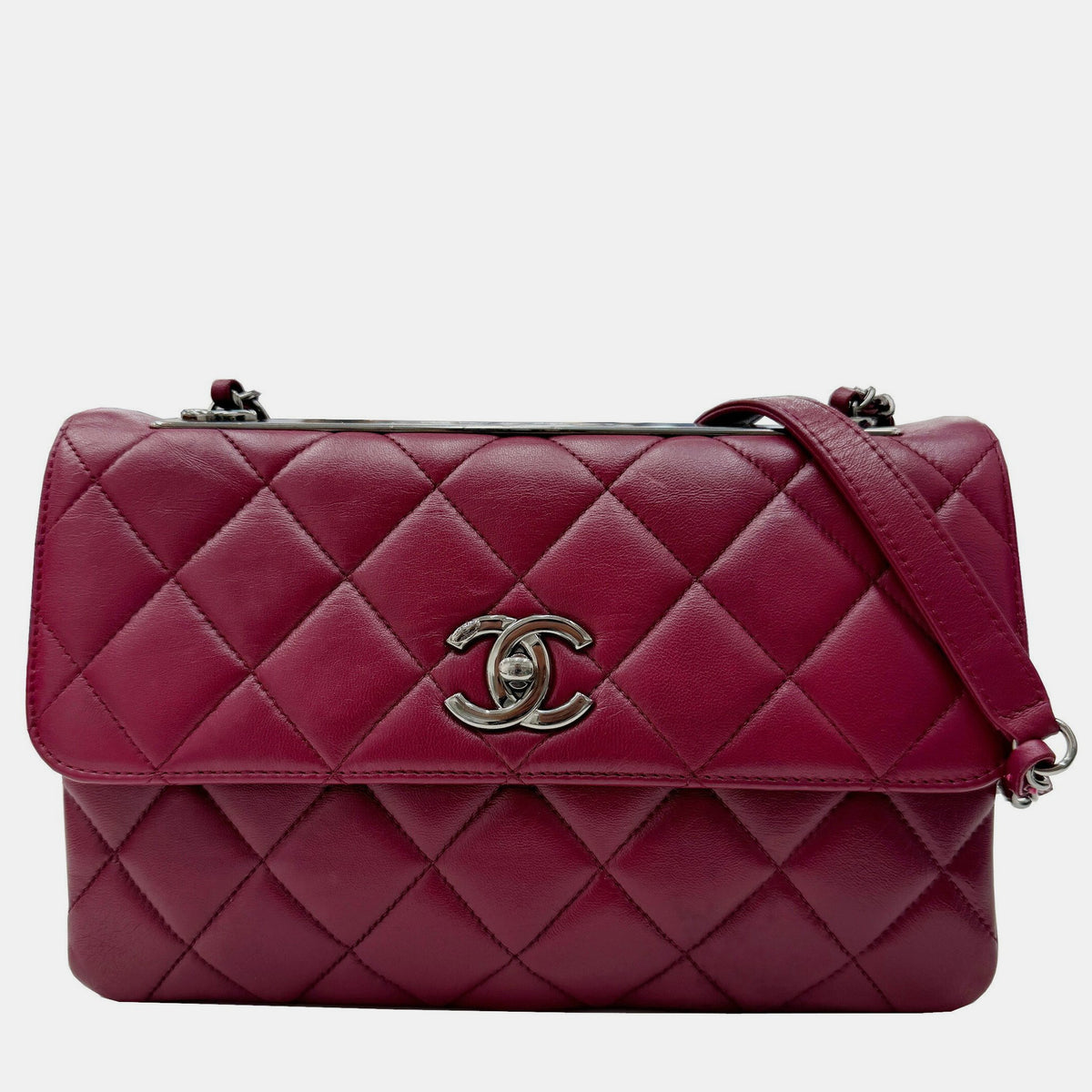 Chanel Ramsun Wine Red Matelasse Chain Shoulder Bag