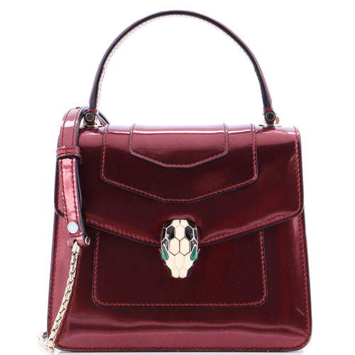 BVLGARI Serpenti Forever Top Handle Bag Leather Small