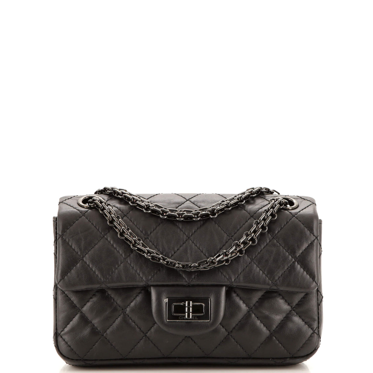 Chanel CHANEL So Black Reissue 2.55 Flap Bag Quilted Aged Calfskin Mini