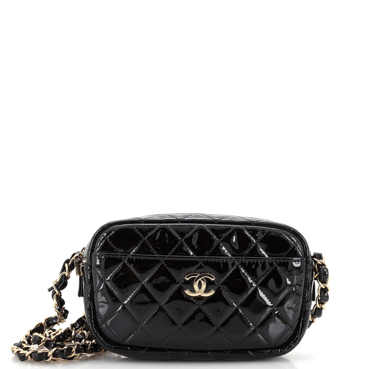 Chanel CHANEL Camera Case Bag Quilted Patent Mini