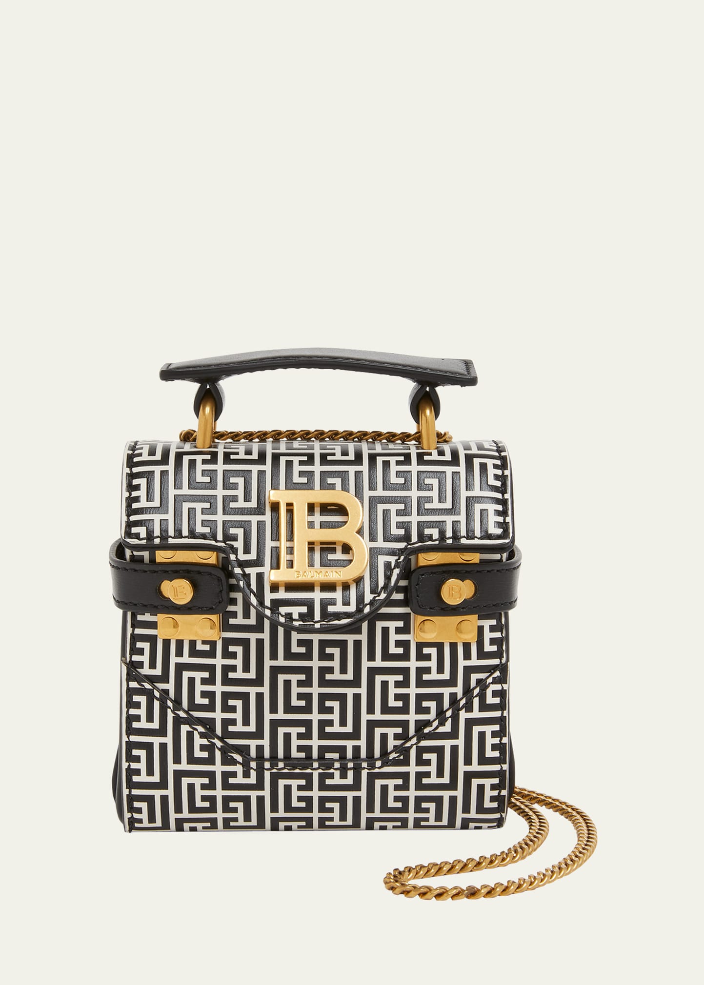 Balmain BBuzz 12 Mini Monogram Crossbody Bag