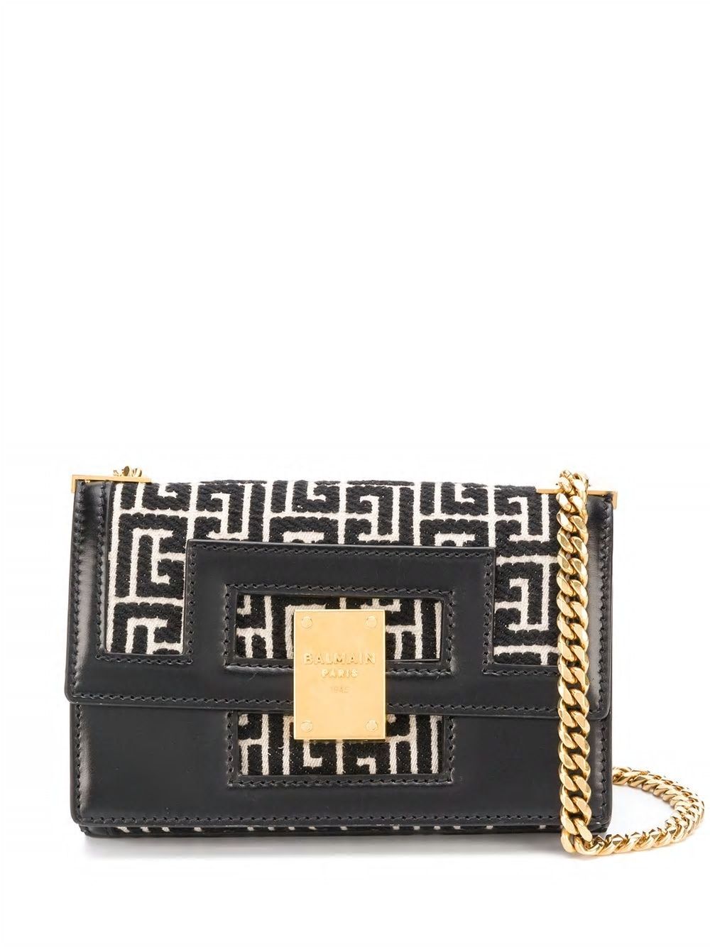 Balmain Women's 1945 Small Monogram Jacquard in Ivory/Black | WN1BJ605TJGHGFE