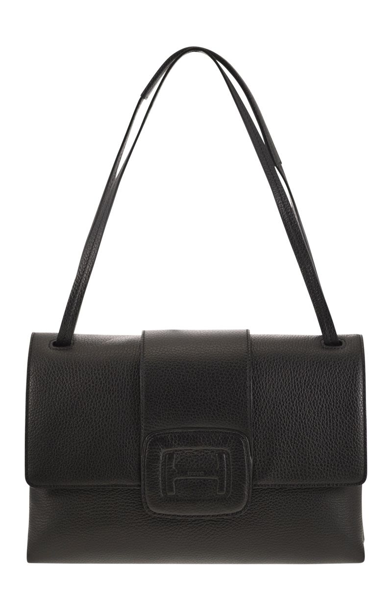 Hogan Women's H-Bag Leather Shoulder Bag in Black | KBW01M013006LT
