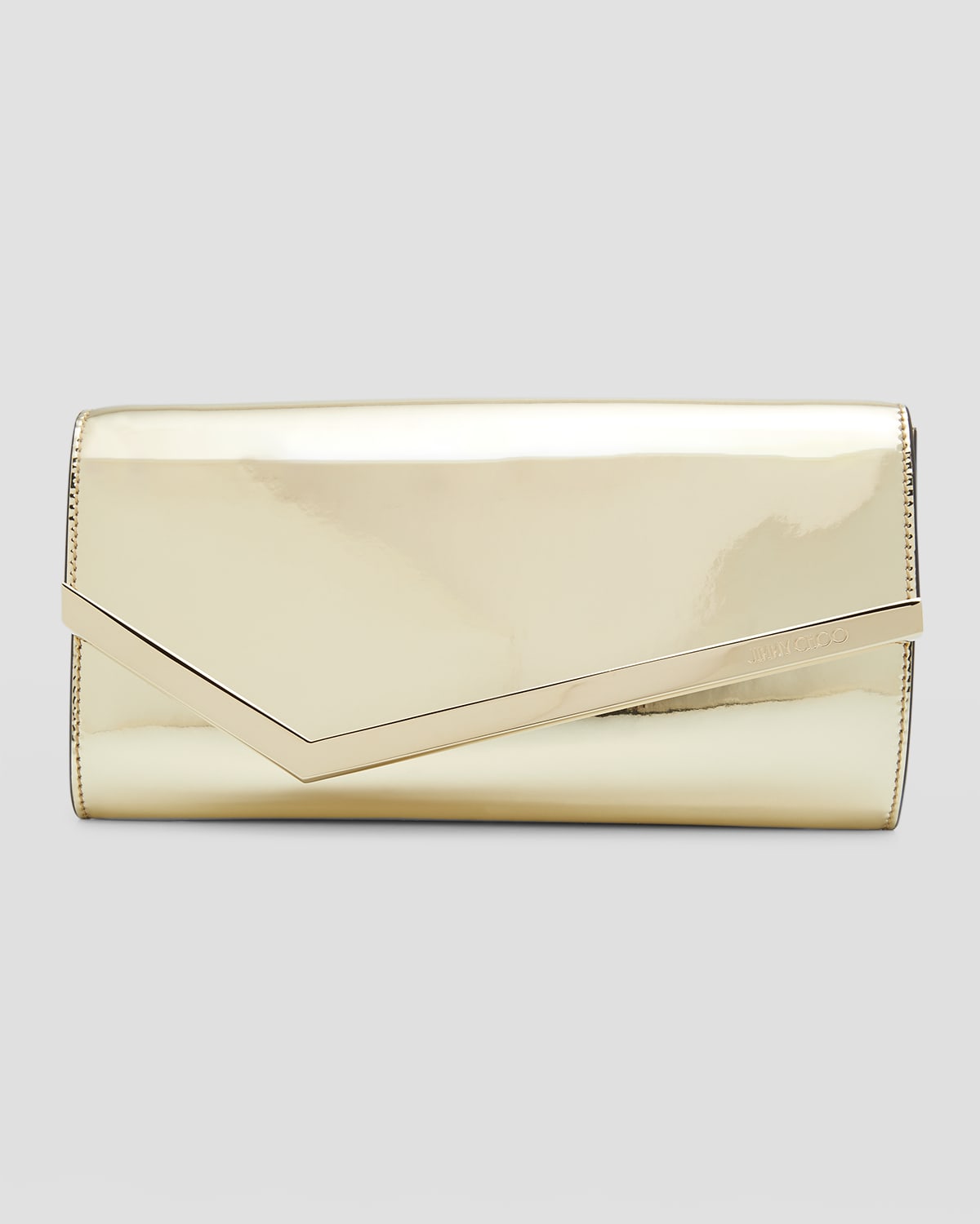 Jimmy Choo Emmie Metallic Leather Clutch Bag