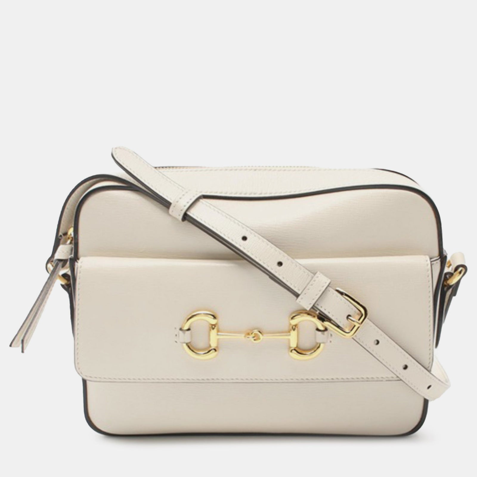 Gucci Petit sac bandoulière en cuir blanc Horsebit 1955