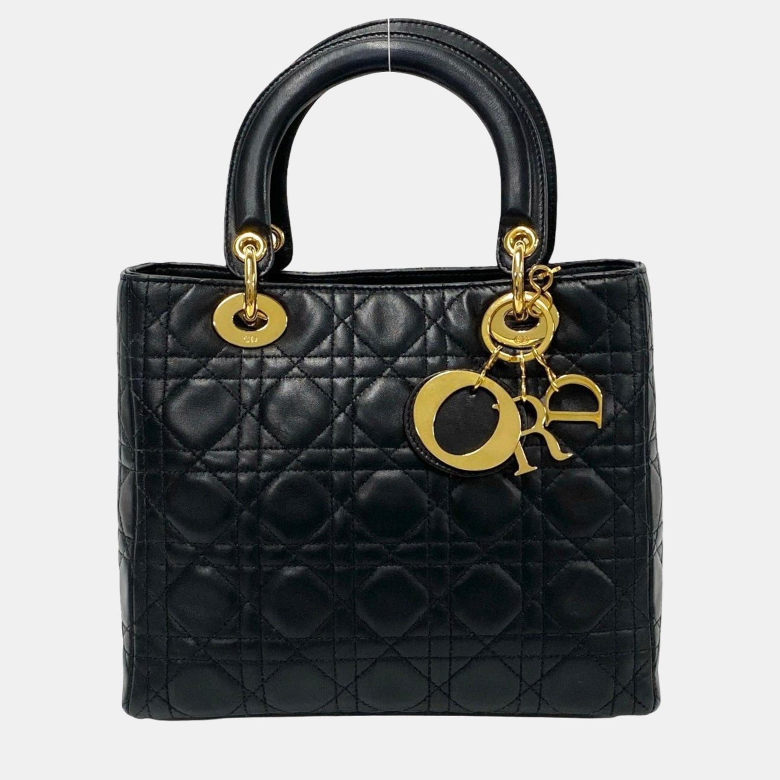 Dior Sac à main en cuir noir de taille moyenne pour femme