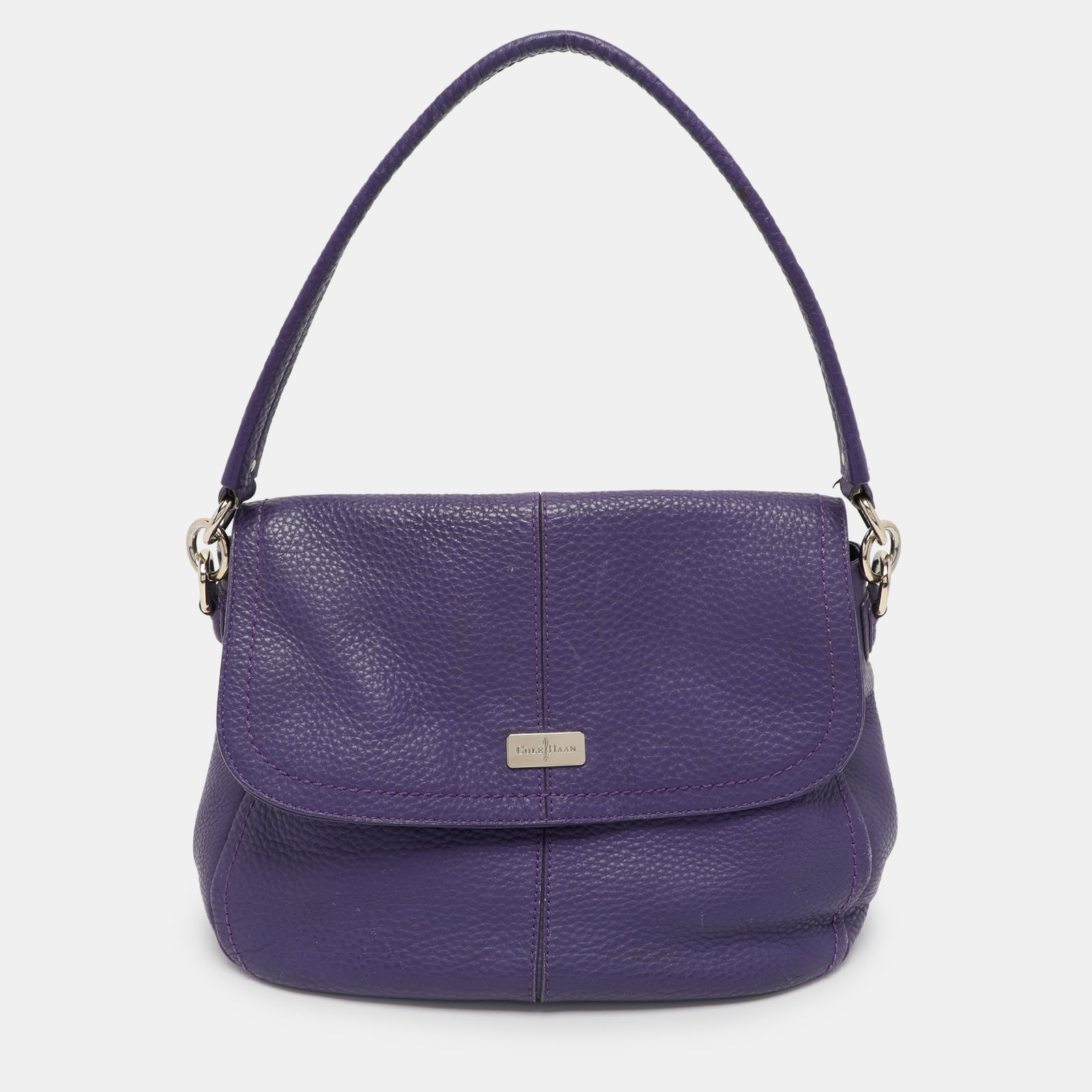 Cole Haan Lila Umhängetasche aus Leder mit Klappe