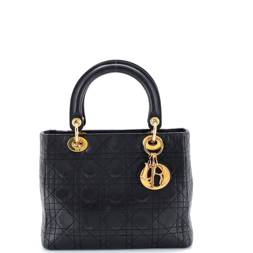 Vintage Lady Dior Bag Cannage Quilt Lambskin Medium