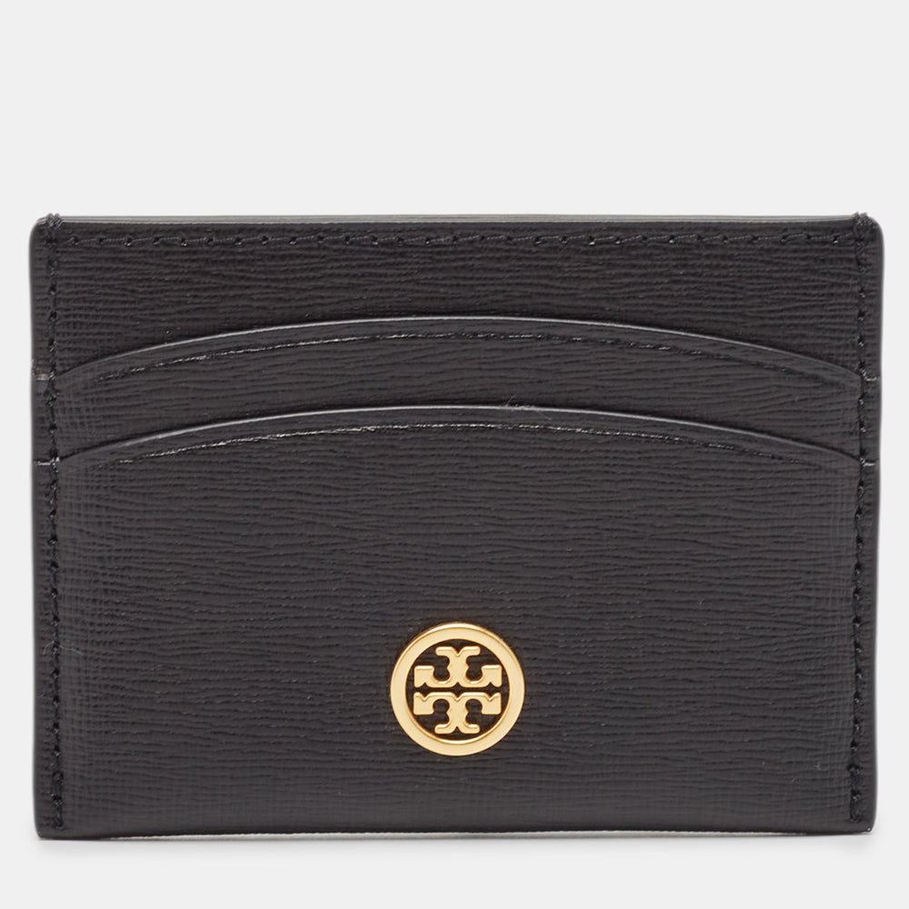 Black Leather Robinson Card Holder