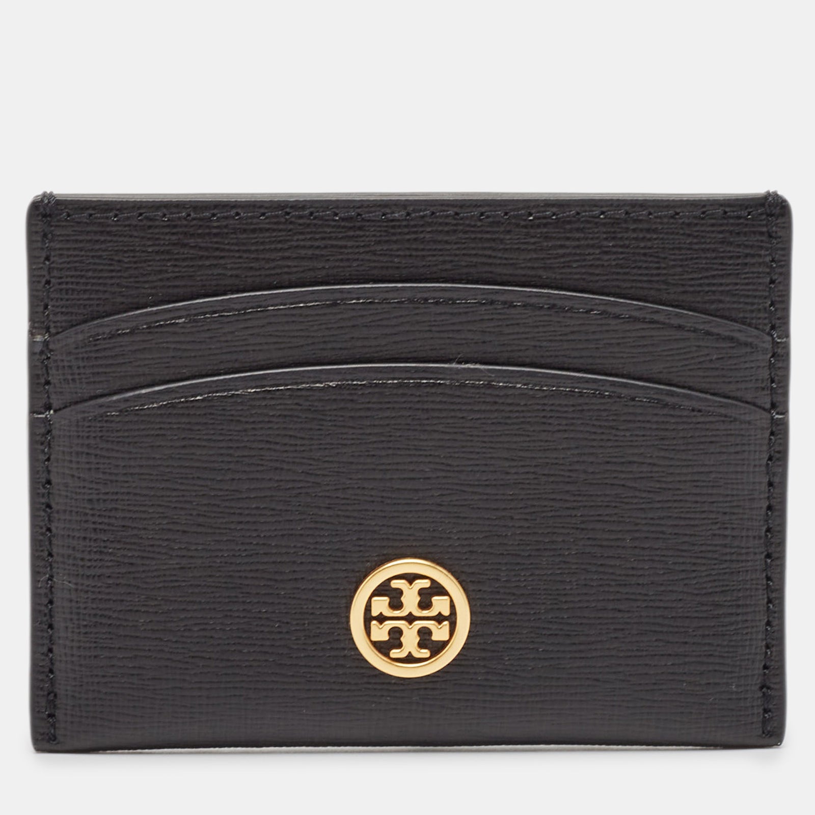 Tory Burch Robinson-Kartenetui aus schwarzem Leder