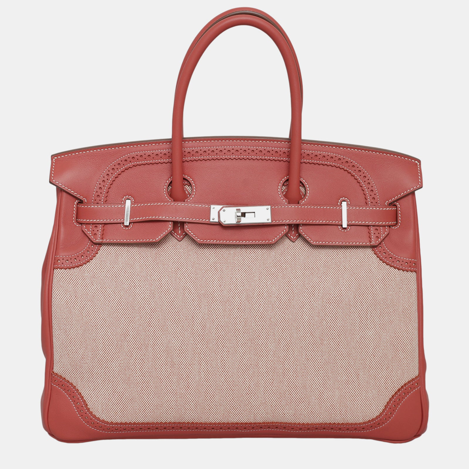 Herm?s Sanguine Ghillies Toile Birkin 35 Tasche