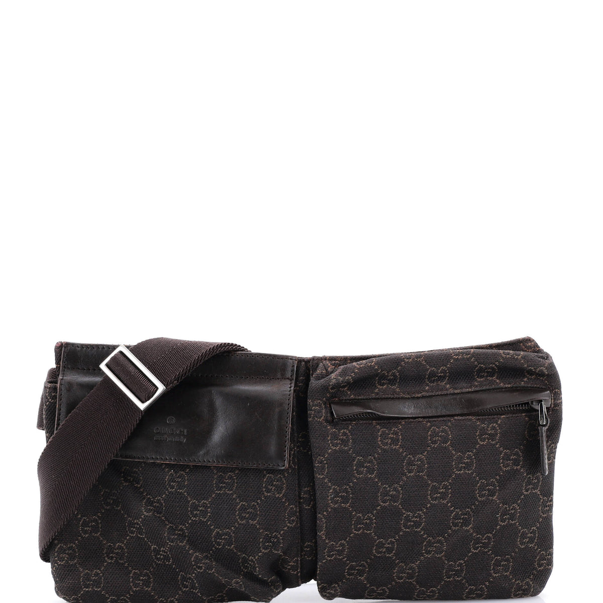 Gucci GUCCI Vintage Double Belt Bag GG Denim