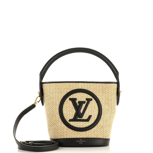 Petit Bucket NM Bag Raffia with Leather