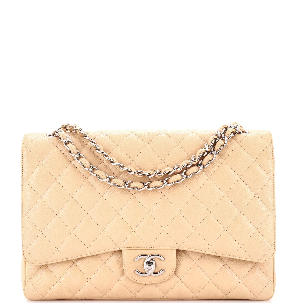 Chanel CHANEL Classic Double Flap Bag Quilted Caviar Maxi