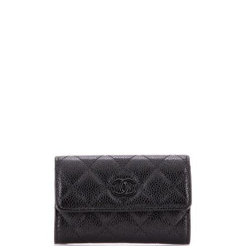CHANEL Incognito Flap Card Case Quilted Caviar
